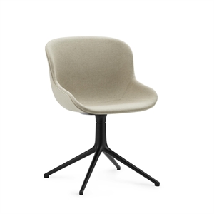 Normann Copenhagen Hyg Swivel Chair Upholstered Black Aluminum/ Main Line Flax MLF20