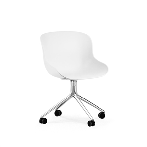 Normann Copenhagen Hyg Swivel Chair W. Wheels Aluminum/ White
