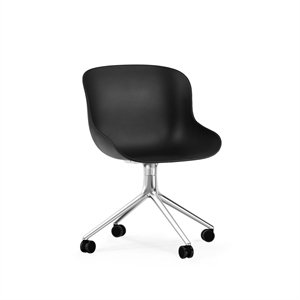 Normann Copenhagen Hyg Swivel Chair W. Wheels Aluminum/ Black