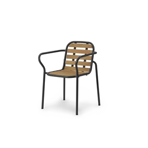 Normann Copenhagen Vig Outdoor Chair with Armrests Black/Robinia