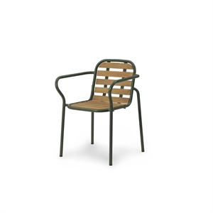Normann Copenhagen Vig Outdoor Chair with Armrests Dark Green/Robinia