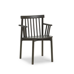 Normann Copenhagen Pind Dining Chair with Armrest Brown Stained Ash Wood