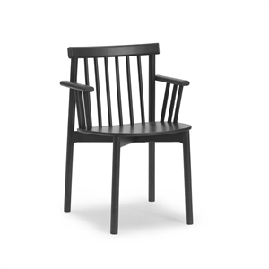 Normann Copenhagen Pind Dining Chair with Armrest Black Stained Ash Wood