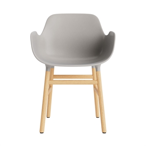 Normann Copenhagen Form Dining Chair With Armrests Warm Gray/ Oak
