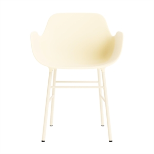 Normann Copenhagen Form Dining Chair With Armrests Cream/Steel