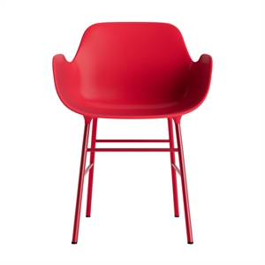 Normann Copenhagen Form Dining Chair With Armrest Bright Red/Steel