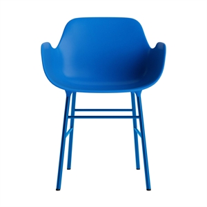 Normann Copenhagen Form Dining Chair With Armrests Blue/ Steel