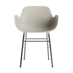 Normann Copenhagen Form Dining Chair With Armrests Light Gray/ Chrome