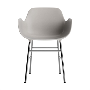 Normann Copenhagen Form Dining Chair With Armrests Warm Gray/ Chrome