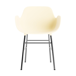 Normann Copenhagen Shape Dining Chair With Armrests Cream/ Chrome
