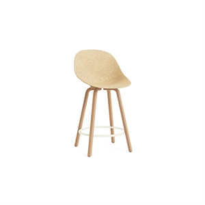 Normann Copenhagen Matt Bar Stool With Back 65 cm Beech/ Cream/Hemp