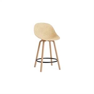 Normann Copenhagen Matt Bar Stool With Back 65 cm Beech/ Black/Hemp