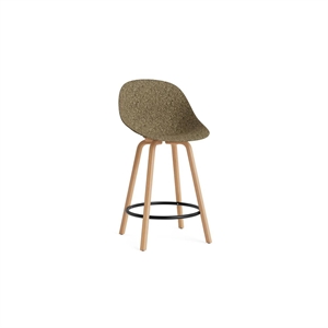 Normann Copenhagen Matt Bar Stool With Back 65 cm Beech/ Black/Seaweed