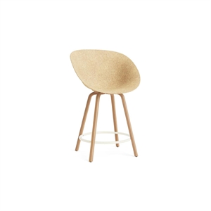 Normann Copenhagen Matt Bar Stool With Armrests 65 cm Beech/ Cream/Hemp