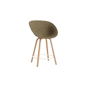 Normann Copenhagen Matt Bar Stool With Armrests 65 cm Beech/ Cream/Seaweed