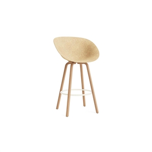 Normann Copenhagen Matt Bar Stool With Armrests 75 cm Beech/ Cream/Hemp