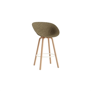 Normann Copenhagen Matt Bar Stool With Armrests 75 cm Beech/ Cream/Seaweed