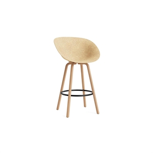 Normann Copenhagen Matt Bar Stool With Armrests 75 cm Beech/ Black/Hemp