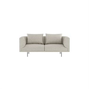 Vipp Chimney 2-Seater Sofa Bark Off White/ Light Gray/ Stainless Steel