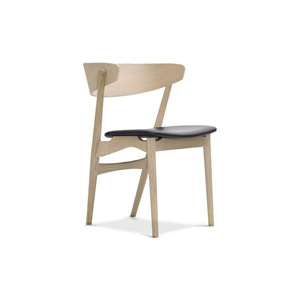 Sibast Furniture No 7 Dining Chair White Oiled Oak and Black Leather