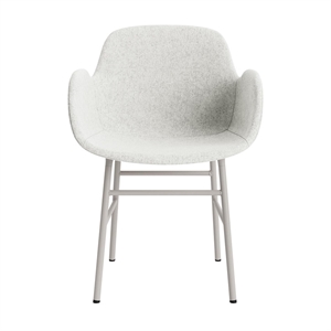 Normann Copenhagen Form Dining Chair With Armrests Upholstered Group 5 Light Gray/Steel