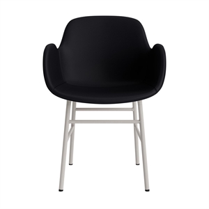 Normann Copenhagen Form Dining Chair With Armrests Upholstered Group 7 Warm Gray/ Steel