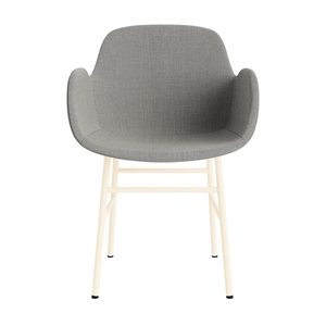 Normann Copenhagen Form Dining Chair With Armrests Upholstered Group 2 Cream/ Steel