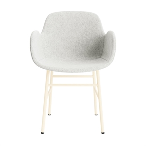 Normann Copenhagen Form Dining Chair With Armrests Upholstered Group 5 Cream/ Steel