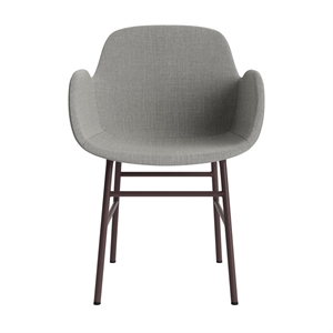 Normann Copenhagen Form Dining Chair With Armrests Upholstered Group 2 Warm Gray/ Steel