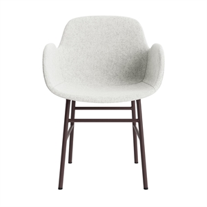 Normann Copenhagen Form Dining Chair With Armrests Upholstered Group 5 Light Gray/Steel