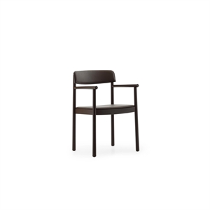 Normann Copenhagen Timb Dining Chair With Armrests Upholstered Brown/Chocolate Leather