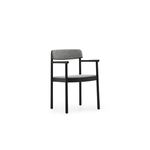 Normann Copenhagen Timb Dining Chair With Armrests Upholstered Black/Hallingdal 166
