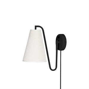 Globen Lighting Lou Wall Lamp Bouclé White/ Black