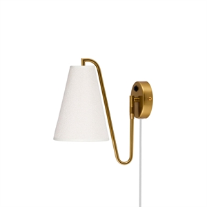 Globen Lighting Lou Wall Lamp Bouclé White/ Brass