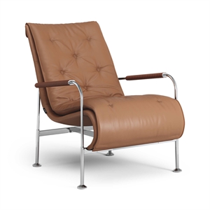 Swedese Serpentine Armchair Chrome/Elmo Soft 33007/Cognac 8632
