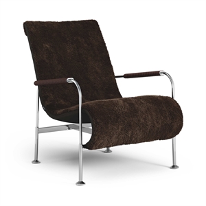 Swedese Serpentine Armchair Chrome/Sheepskin Espresso/Tabacco 8697