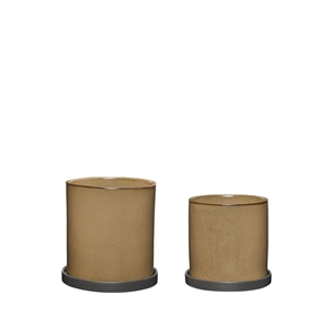 Hübsch Era Pot Beige Set of 2