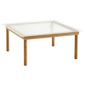 HAY Kofi Coffee Table 80x80 Oak/ Clear Grooved Glass