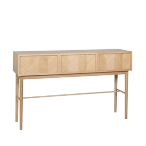 Hübsch Herringbone Console Table Drawers Natural