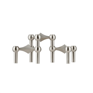 STOFF Nagel Candle Holder Set of 3 Brushed Chrome