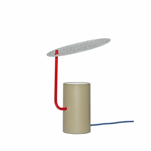 Hübsch Disc Table Lamp Khaki/ Red/ Textured
