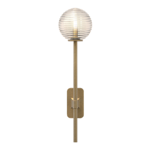 Astro Tacoma Single Grande Wall Lamp Antique Brass & Grooved Shade Transparent