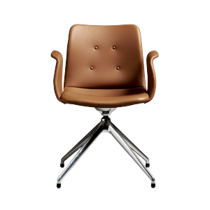 Bent Hansen Primum 4-Star Dining Chair Polished Steel/Zenso 3 223