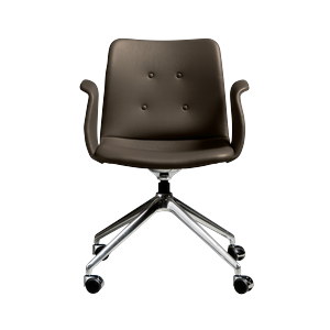 Bent Hansen Primum 4-Star Dining Chair With Wheels Polished Steel/Zenso 3 230