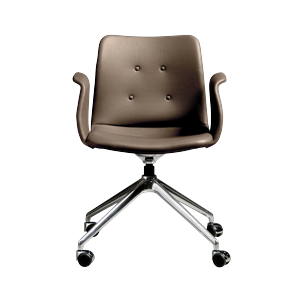 Bent Hansen Primum 4-Star Dining Chair With Wheels Polished Steel/Zenso 3 292