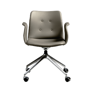 Bent Hansen Primum 4-Star Dining Chair With Wheels Polished Steel/Zenso 3 214