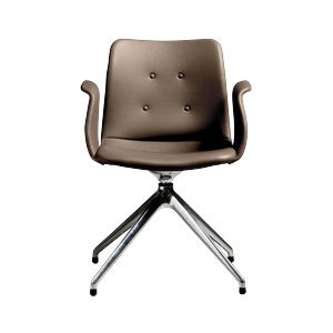 Bent Hansen Primum 4-Star Dining Chair With Swivel Polished Steel/Zenso 3 292