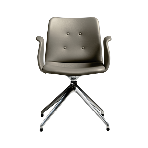 Bent Hansen Primum 4-Star Dining Chair With Swivel Polished Steel/Zenso 3 214