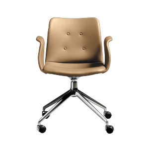 Bent Hansen Primum 4-Star Dining Chair With Swivel & Wheels Polished Steel/Zenso 3 261