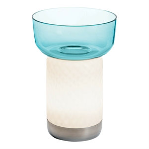 Artemide Bontá Portable Table Lamp Turquoise with Glass Bowl